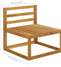 5-tlg. Garten-Lounge-Set mit Auflagen Creme Massivholz Akazie