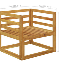 7-tlg. Garten-Lounge-Set mit Auflagen Creme Massivholz Akazie