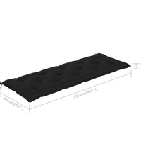 Gartenbank-Auflagen 2 Stk. Schwarz 150x50x7 cm Oxford-Gewebe