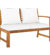 5-tlg. Garten-Lounge-Set mit Auflagen Creme Massivholz Akazie