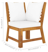 4-tlg. Garten-Lounge-Set mit Auflagen Creme Massivholz Akazie