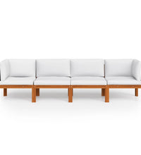 4-Sitzer-Gartensofa mit Kissen Massivholz Akazie