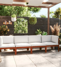 4-Sitzer-Gartensofa mit Kissen Massivholz Akazie