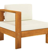 3-Sitzer-Gartensofa mit Cremeweißen Auflagen Massivholz Akazie