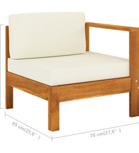 8-tlg. Garten-Lounge-Set mit Creme Auflagen Massivholz Akazie