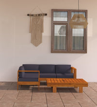 5-tlg. Garten-Lounge-Set mit Dunkelgrauen Auflagen Akazienholz