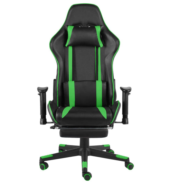 Gaming-Stuhl mit Fußstütze Drehbar Grün PVC