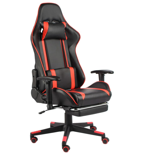 Gaming-Stuhl mit Fußstütze Drehbar Rot PVC