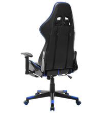 Gaming-Stuhl mit Fußstütze Schwarz und Blau Kunstleder