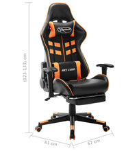 Gaming-Stuhl mit Fußstütze Schwarz und Orange Kunstleder