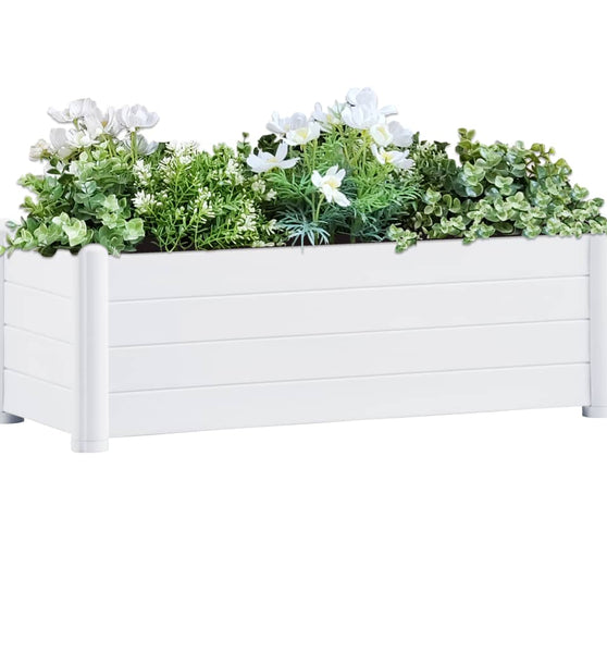 Garten-Hochbeet PP Weiß 100x43x35 cm