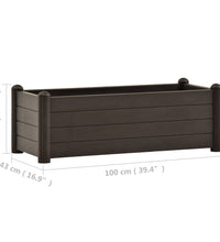 Garten-Hochbeet PP Mokka 100x43x35 cm