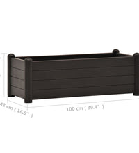 Garten-Hochbeet PP Anthrazit 100x43x35 cm