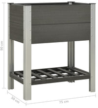 Garten-Hochbeet mit Ablage 75x50x90 cm WPC Grau