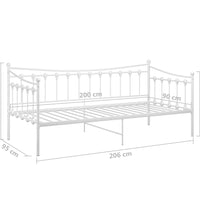 Schlafsofa Bettgestell Weiß Metall 90x200 cm