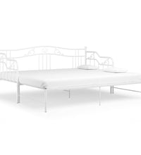 Ausziehsofa Bettgestell Weiß Metall 90x200 cm