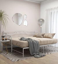 Ausziehsofa Bettgestell Weiß Metall 90x200 cm