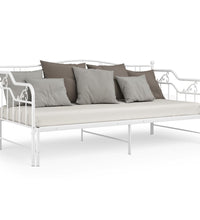 Ausziehsofa Bettgestell Weiß Metall 90x200 cm