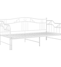 Ausziehsofa Bettgestell Weiß Metall 90x200 cm