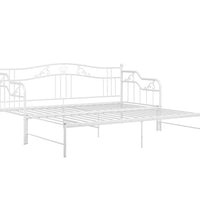 Ausziehsofa Bettgestell Weiß Metall 90x200 cm