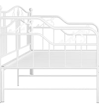 Ausziehsofa Bettgestell Weiß Metall 90x200 cm