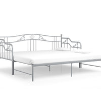 Ausziehsofa Bettgestell Grau Metall 90x200 cm