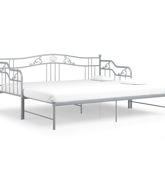 Ausziehsofa Bettgestell Grau Metall 90x200 cm