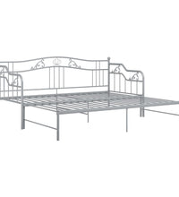 Ausziehsofa Bettgestell Grau Metall 90x200 cm