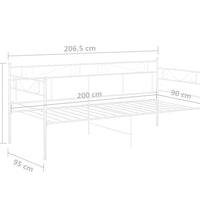 Schlafsofa Bettgestell Weiß Metall 90x200 cm