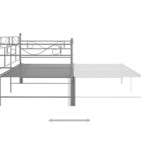 Tagesbett Ausziehbar Grau Metall 90x200 cm