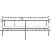 Tagesbett Ausziehbar Grau Metall 90x200 cm