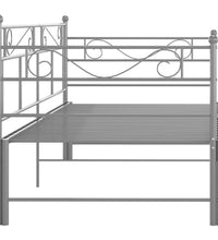 Tagesbett Ausziehbar Grau Metall 90x200 cm