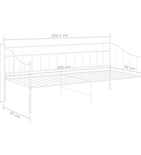 Schlafsofa Bettgestell Weiß Metall 90x200 cm