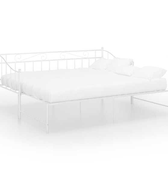 Ausziehsofa Bettgestell Weiß Metall 90x200 cm
