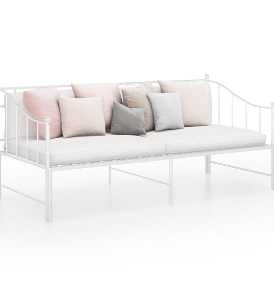 Ausziehsofa Bettgestell Weiß Metall 90x200 cm