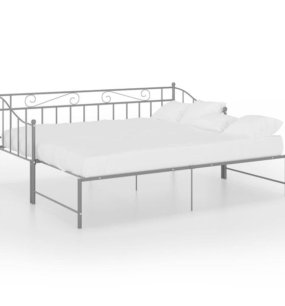 Ausziehsofa Bettgestell Grau Metall 90x200 cm