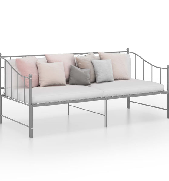Ausziehsofa Bettgestell Grau Metall 90x200 cm