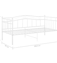 Schlafsofa Bettgestell Weiß Metall 90x200 cm