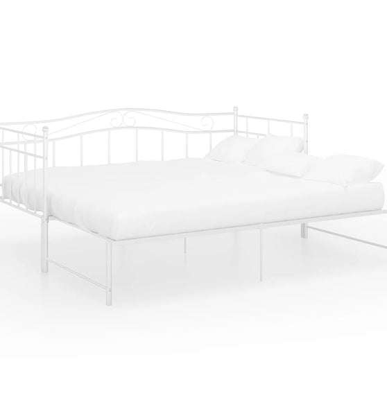 Ausziehsofa Bettgestell Weiß Metall 90x200 cm