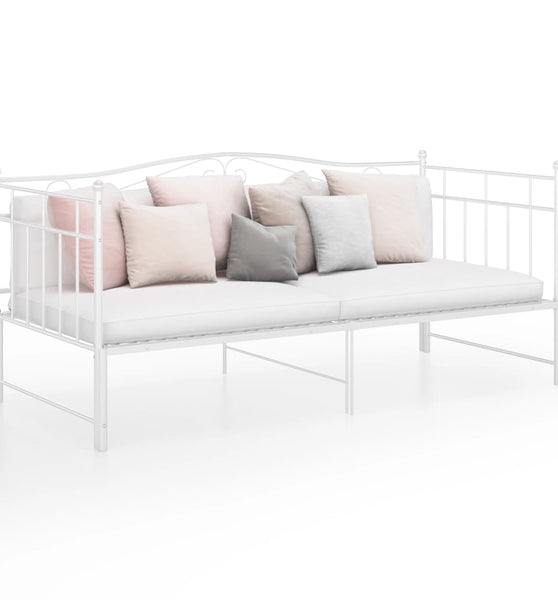 Ausziehsofa Bettgestell Weiß Metall 90x200 cm