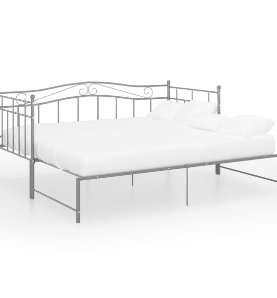 Ausziehsofa Bettgestell Grau Metall 90x200 cm