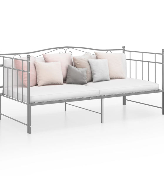 Ausziehsofa Bettgestell Grau Metall 90x200 cm