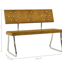 Sitzbank 110 cm Braun Samt