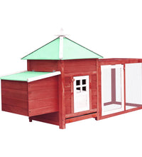 Hühnerstall mit Hühnernest Rot 190x72x102 cm Tanne Massivholz