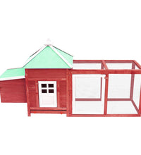 Hühnerstall mit Hühnernest Rot 190x72x102 cm Tanne Massivholz