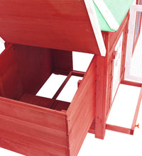 Hühnerstall mit Hühnernest Rot 190x72x102 cm Tanne Massivholz