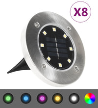 Solar-Bodenleuchten 8 Stk. LED RGB-Lichtfarbe