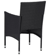 3-tlg. Garten-Essgruppe Schwarz Poly Rattan und Glas