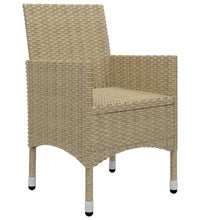 3-tlg. Garten-Essgruppe Beige Poly Rattan und Glas