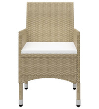 3-tlg. Garten-Essgruppe Beige Poly Rattan und Glas